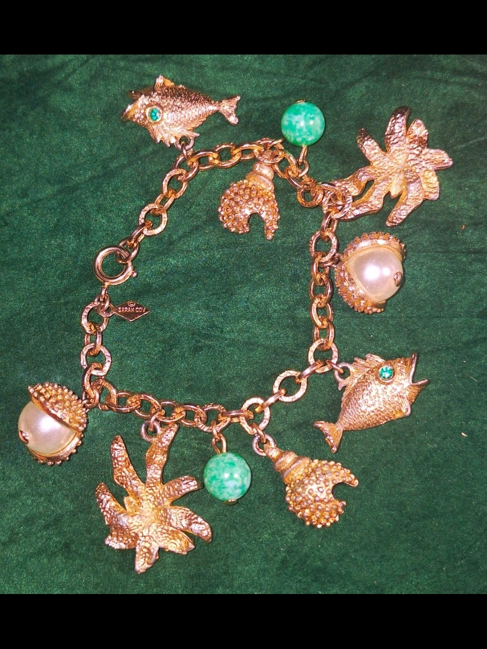 *RARE* Vintage Sarah Coventry Sea Life Charm Bracelet